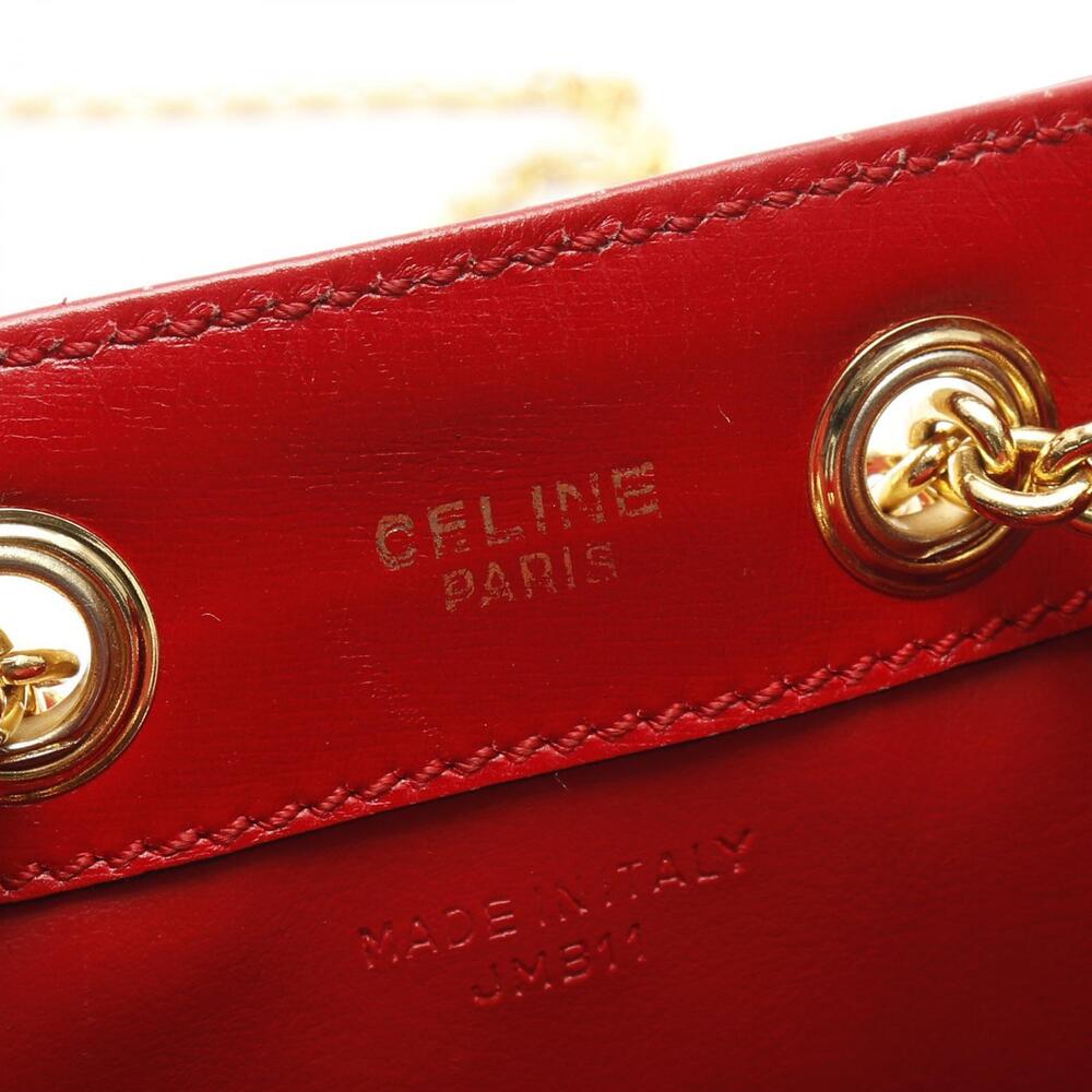 Celine Shoulder Bag Leather Red - Picture 4 of 8